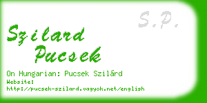 szilard pucsek business card